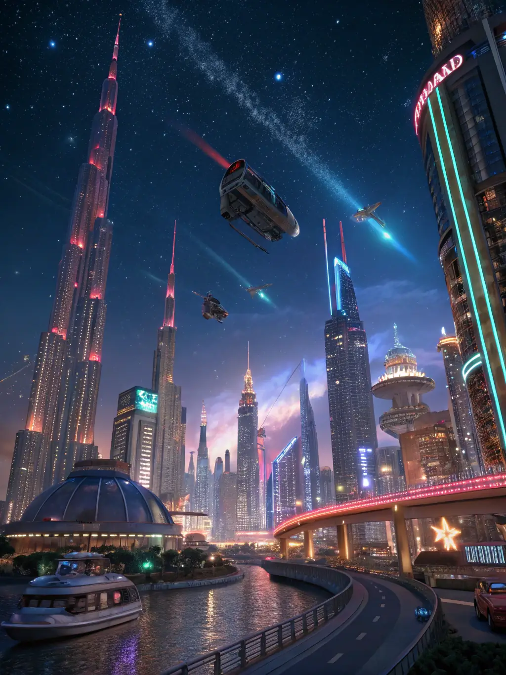 A futuristic cityscape with interconnected digital networks, symbolizing Pier 1 Development's forward-thinking approach to technology.